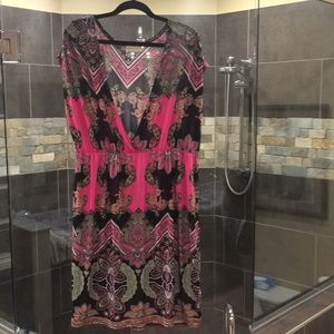 Bobbie Brooks mid dress with deep v neck